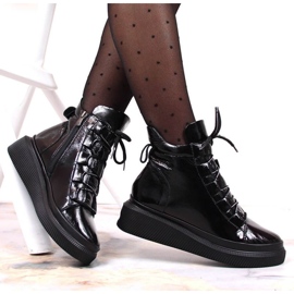 Botas insuladas piel lacada Artiker W HBH36 negro 3