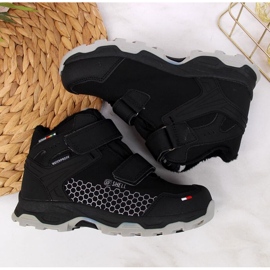 Botas de nieve impermeables Velcro American Club Jr AM851A negro 3