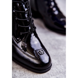 S.Barski Botines Charol Con Adorno, Negro 4