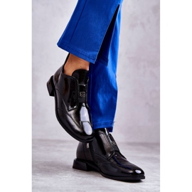 S.Barski Botines bajos de charol con cremallera, negro 8