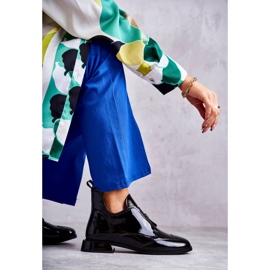 S.Barski Botines bajos de charol con cremallera, negro 5