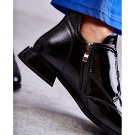 S.Barski Botines bajos de charol con cremallera, negro 9
