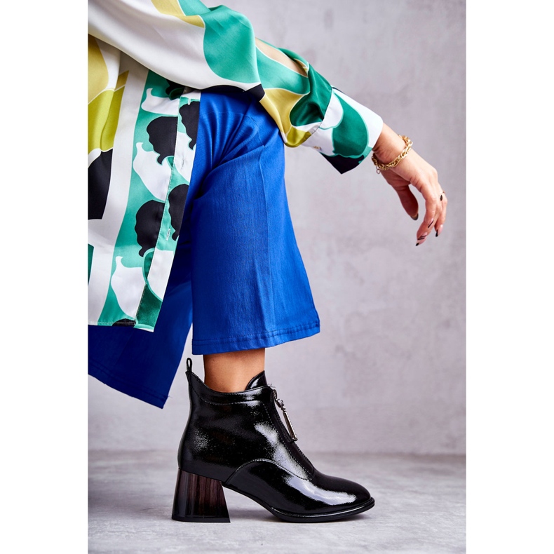 S.Barski Botines Mujer Charol Con Cremalleras, Negro 1 S.Barski Botines Mujer Charol Con Cremalleras, Negro 1