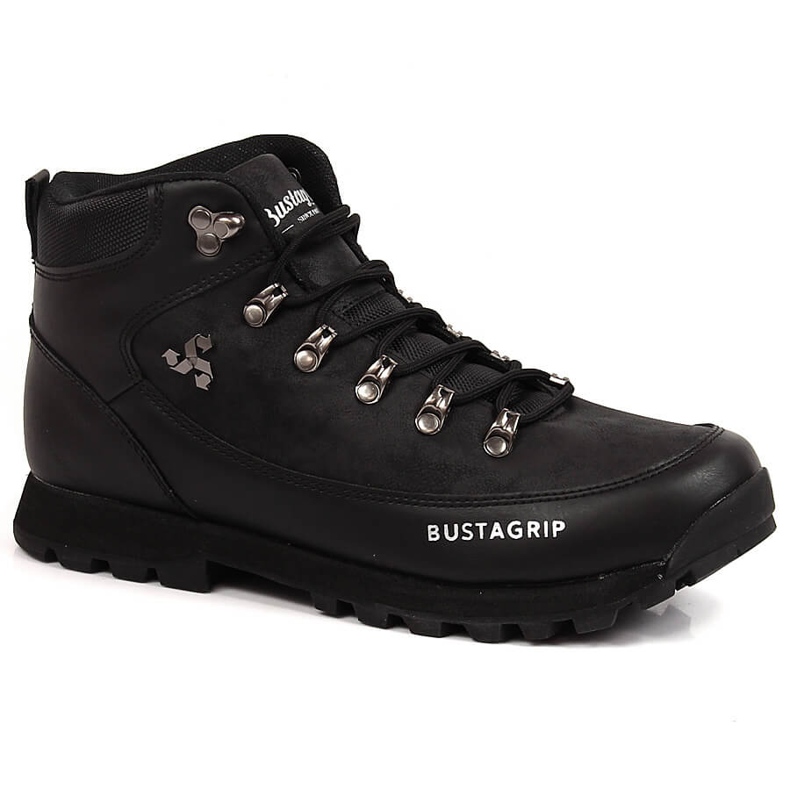 Zapatos trekking hombre Bustagrip piel negro 1