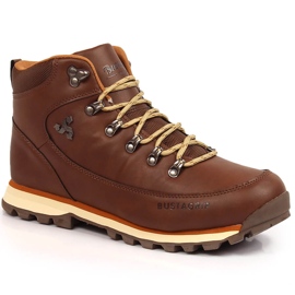 Zapatos trekking hombre piel marrón oscuro Bustagrip 3