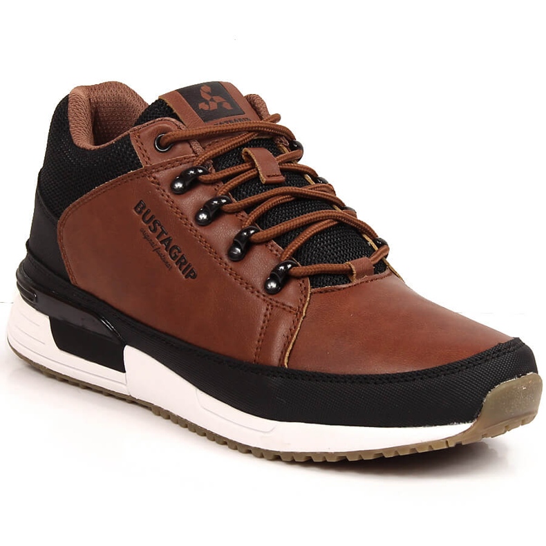 Zapatillas deportivas de hombre en piel marrón oscuro Cruiser Bustagrip 1