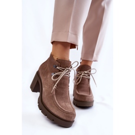 Botas Mujer Ante Atadas Marrón Claro Marianne 5