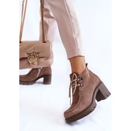 Botas Mujer Ante Atadas Marrón Claro Marianne 3
