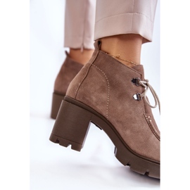 Botas Mujer Ante Atadas Marrón Claro Marianne 6