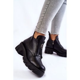 PL5 Botas De Mujer De Piel Con Adorno Maley Negro 4