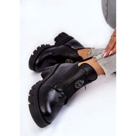 PL5 Botas De Mujer De Piel Con Adorno Maley Negro 7