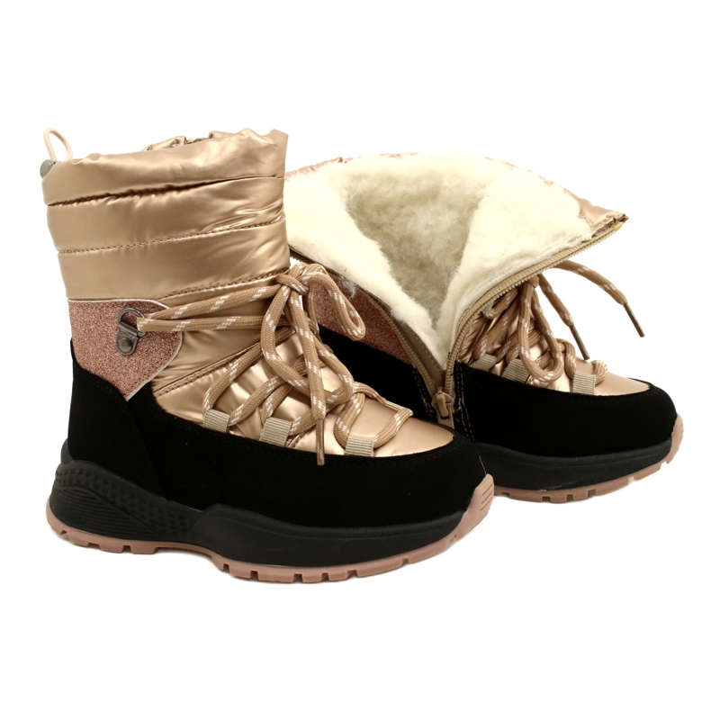 Botas de nieve para niños Miss Evento 22DZ23-5269 Oro / Negro dorado 4