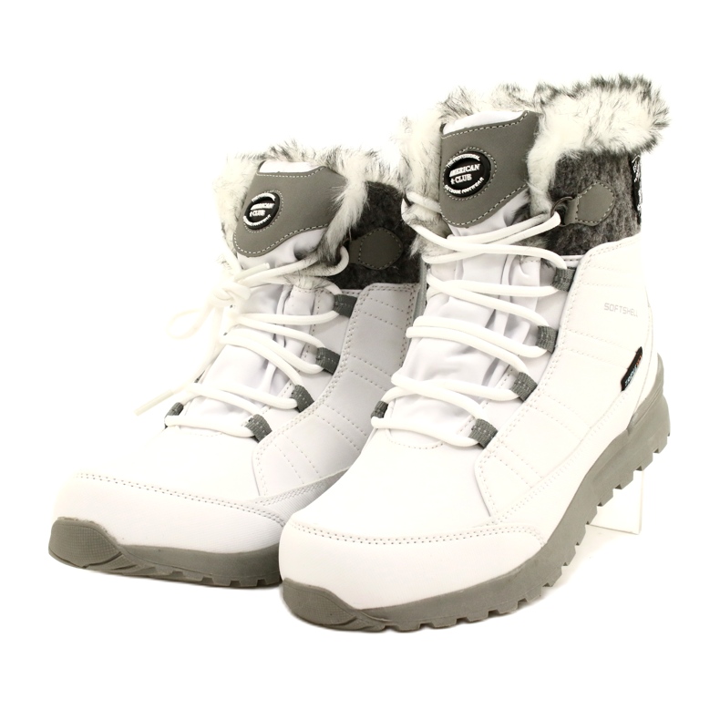 Botas de nieve softshell con membrana American Club SN26/22 en color blanco gris 3 Botas de nieve softshell con membrana American Club SN26/22 en color blanco gris 3