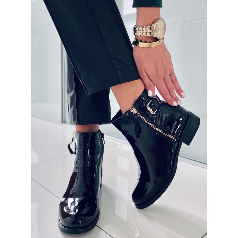 PA1 Botas lacadas Frankie Negro 2