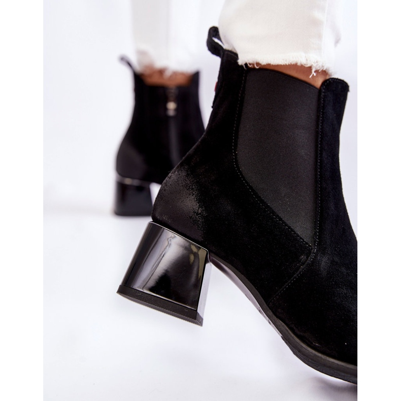 Botas Mujer Ante Con Tacón Berit Negro 2