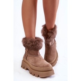 Botas De Nieve Mujer Ante Beige Oscuro Ann 5