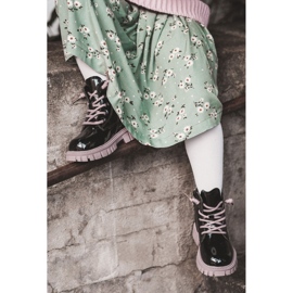 PA1 Botas Cálidas Heidi Lacado Negro y Violeta púrpura 1