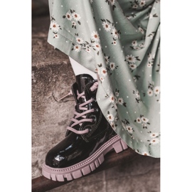 PA1 Botas Cálidas Heidi Lacado Negro y Violeta 10