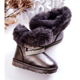 FR1 Botas de nieve gris oscuro con circonitas cúbicas Hollee 20224-B 2 FR1 Botas de nieve gris oscuro con circonitas cúbicas Hollee 20224-B 2