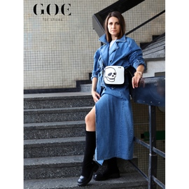 Negro Botas sin cordones de mujer Goe de cuero KK2N4058 6
