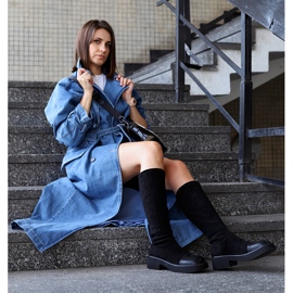 Negro Botas sin cordones de mujer Goe de cuero KK2N4058 8
