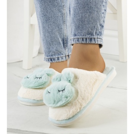 PA1 Pantuflas azules con conejito Rabbit blanco multicolor 1