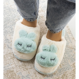 PA1 Pantuflas azules con conejito Rabbit blanco multicolor 2