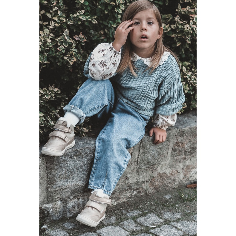 Botas Abrigadas Infantiles Con Velcro Big Star KK374189 Beige-Oro marrón 1