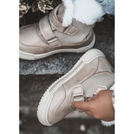 Botas Abrigadas Infantiles Con Velcro Big Star KK374189 Beige-Oro marrón 9