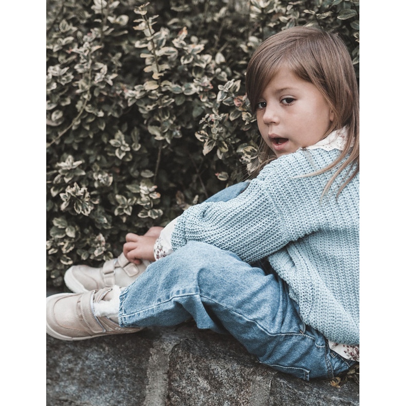 Botas Abrigadas Infantiles Con Velcro Big Star KK374189 Beige-Oro marrón 2