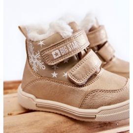 Botas Abrigadas Infantiles Con Velcro Big Star KK374189 Beige-Oro marrón 6