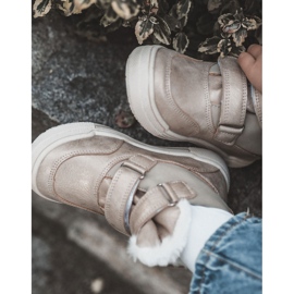 Botas Abrigadas Infantiles Con Velcro Big Star KK374189 Beige-Oro marrón 11