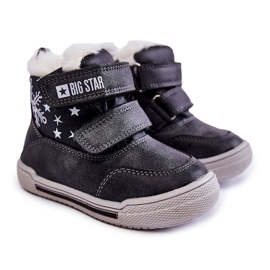 Botas Abrigadas Infantiles Con Velcro Big Star KK374191 Negro 1
