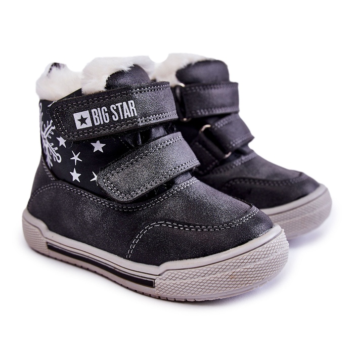 Botas Abrigadas Infantiles Con Velcro Big Star KK374191 Negro 1