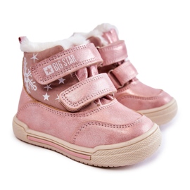 Botas Abrigadas Infantiles Con Velcro Big Star KK374188 Rosa rosado 6