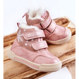 Botas Abrigadas Infantiles Con Velcro Big Star KK374188 Rosa rosado 4
