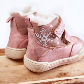 Botas Abrigadas Infantiles Con Velcro Big Star KK374188 Rosa rosado 3