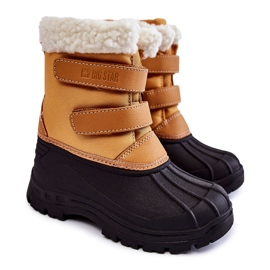 Botas De Nieve Para Niños Con Velcro Big Star KK374237 Camel naranja 5