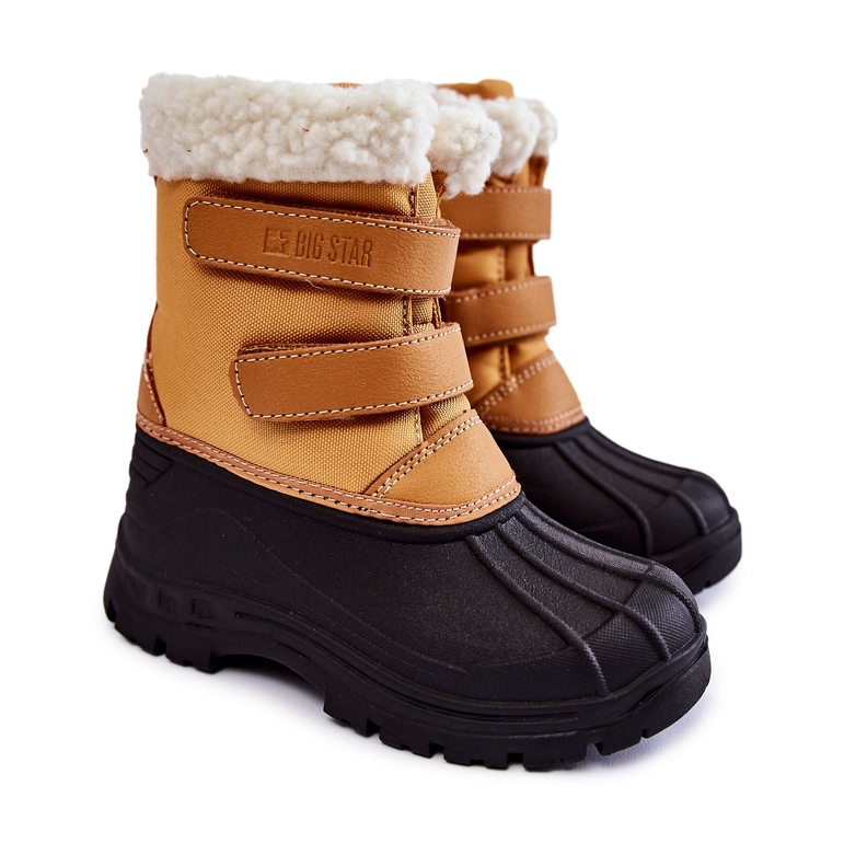 Botas De Nieve Para Niños Con Velcro Big Star KK374237 Camel naranja 1