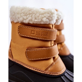 Botas De Nieve Para Niños Con Velcro Big Star KK374237 Camel naranja 4
