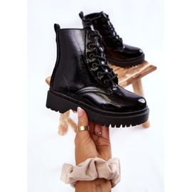 Vinceza Botas Infantiles Lacadas Con Cremallera Julie Negro 2