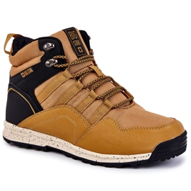 Zapatos de trekking cálidos para hombres Big Star KK174373 Camel negro 8