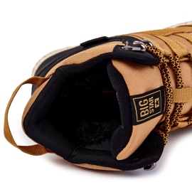 Zapatos de trekking cálidos para hombres Big Star KK174373 Camel negro 4