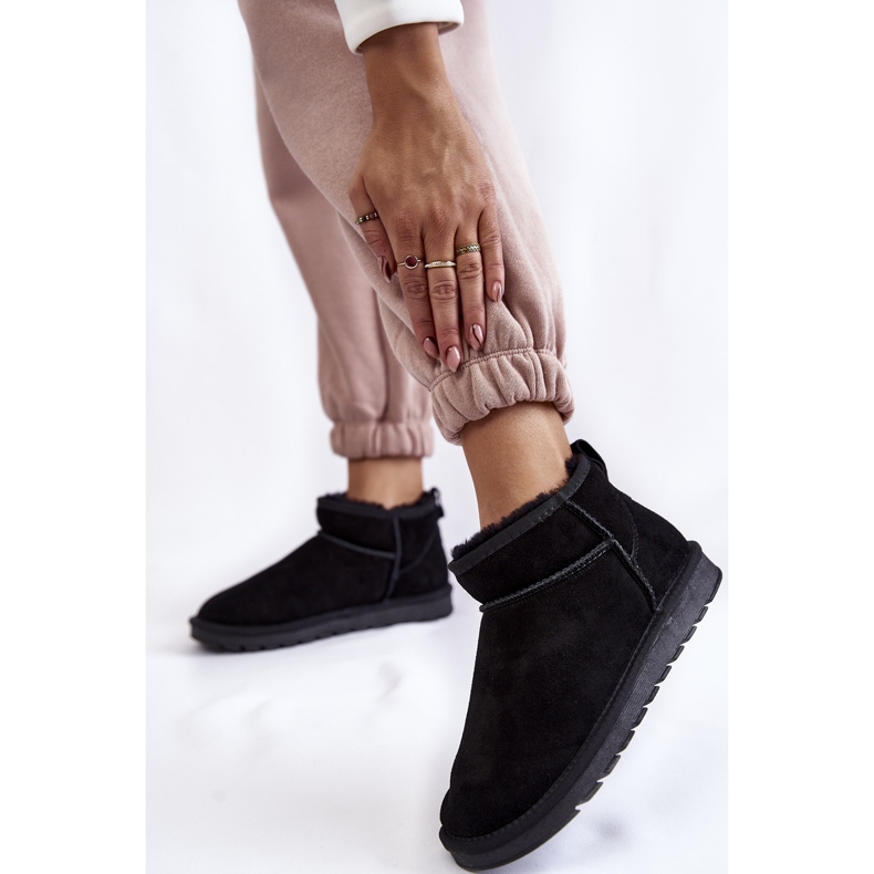 Botas De Nieve Bajas De Ante Para Mujer Black Shelie negro 2