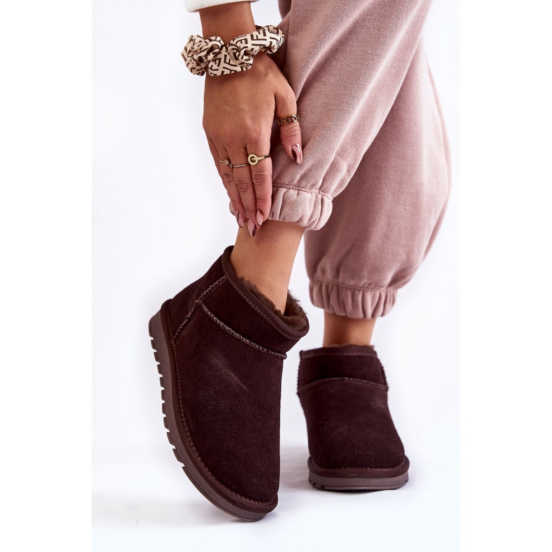 Botas De Nieve Bajas De Ante Para Mujer Marrón Shelie 1