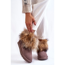 Botas De Nieve De Mujer De Ante Con Pelo Gris Alexa beige 1