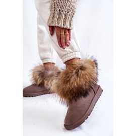 Botas De Nieve De Mujer De Ante Con Pelo Gris Alexa beige 2