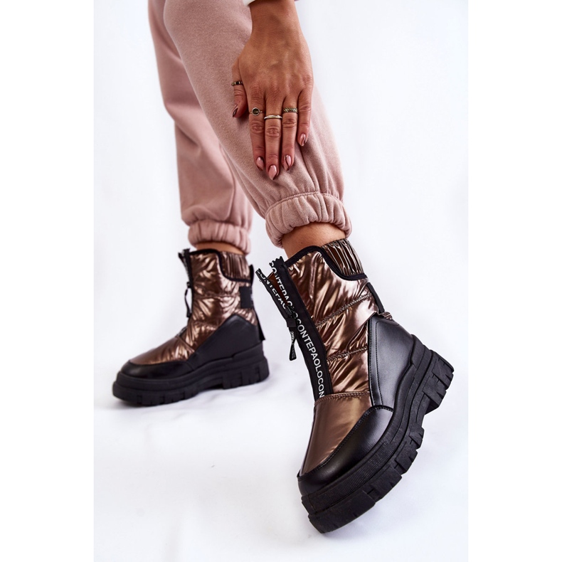 Vinceza Botas de nieve cómodas para mujer, marrón y negro Elodia multicolor 2