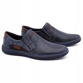 Olivier Mocasines hombre piel 520 azul marino 2