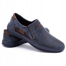 Olivier Mocasines hombre piel 520 azul marino 3